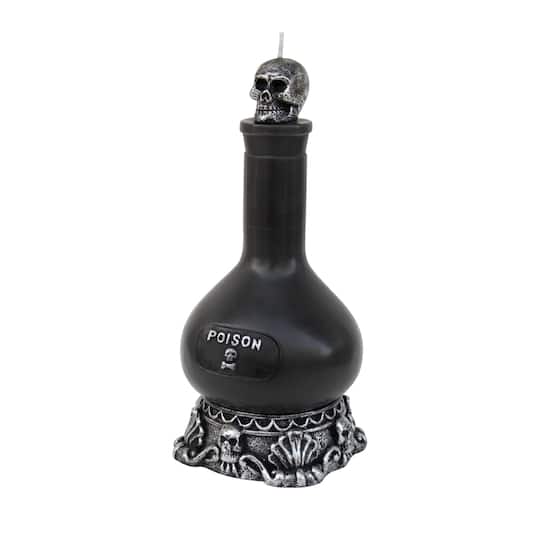 7.5" Black Potion Bottle Unscented Candle by Ashland®
